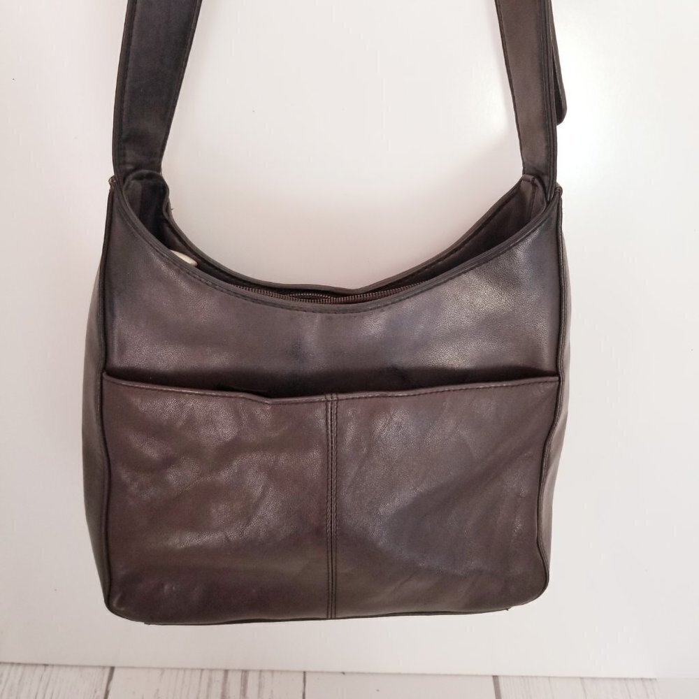 Lisa Loren Leather Vintage Bag Purse - Picture 5 of 10
